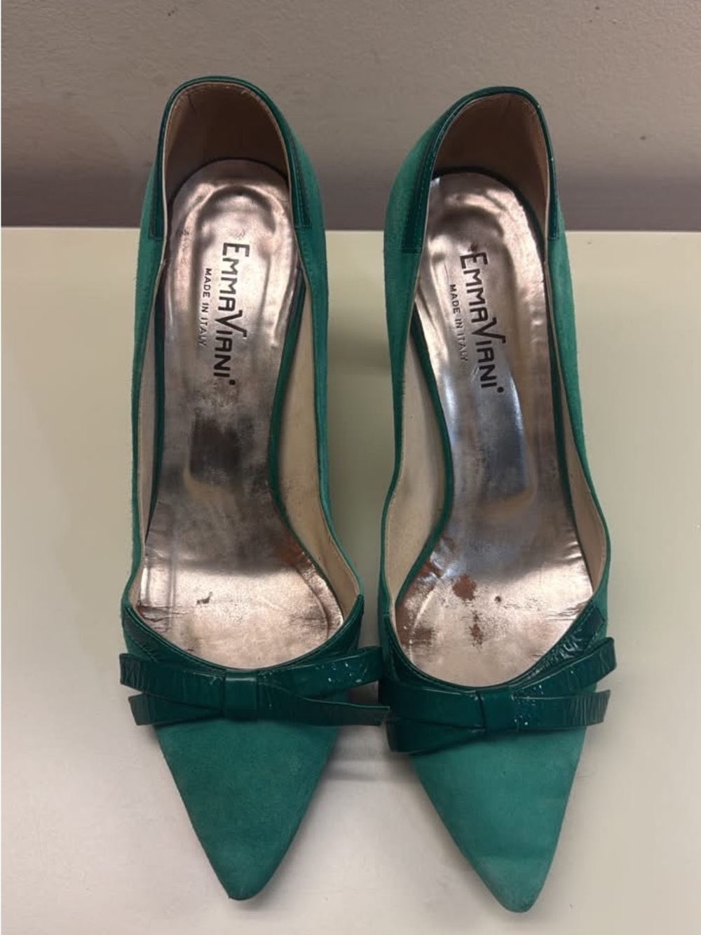Made in Italy Teal Pointed-Toe suede leather  Pumps size EU 37